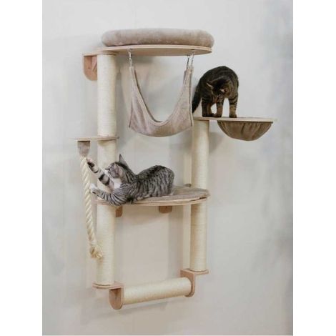 Arbre a chat mural - H. 138 cm - Dolomit Grappa Pro - KERBL - Taupe (1/3)