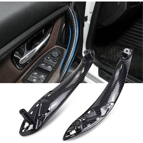 2pcs Compatible with BMW 3 Series F30 F31 F34 F80 Interior Door Handle Left+Right Inner Door Handle for 4 Series F32 F33 F36 F82 F83 (Carbon Fiber) (1/5)