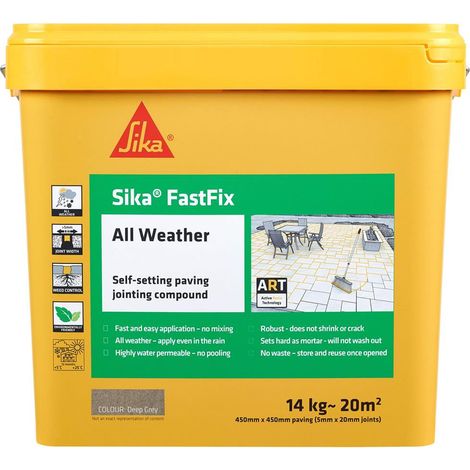 Everbuild Sika FastFix Jointing Compound All Weather Deep Grey 14kg