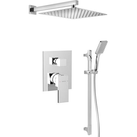 Ensemble de douche à encastrer CUBEMIX avec robinet, 2 sorties, chrome