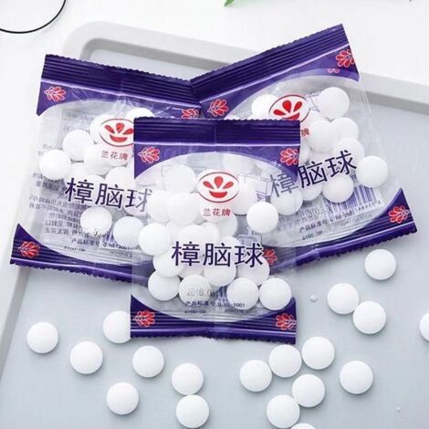 Boules antimites blanches non toxiques pour armoires, répulsif contre les cafards, parfum naturel de haute qualité – 100 g (1/2)