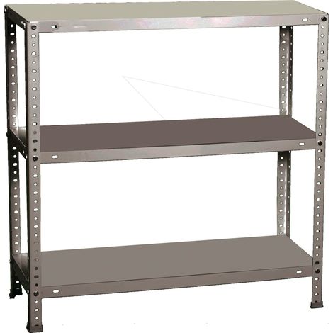 SimonRack Scaffale Portaoggetti, 900x800x400 mm, 3 Ripiani, Capacità di Carico e Punto di Flessione 100 kg, Metallo, Scaffale da Garage, Grigio - Comfort