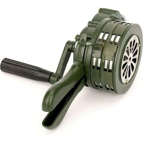 Handkurbelhorn Tragbare Sirene 110 dB Manuell betriebener Metallalarm Luftangriff Notfall-Sicherheitsalarm-INHHUB (1/5)