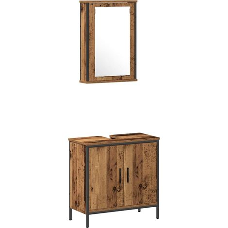 Maison Exclusive - Badezimmermöbel-Set mit Regal mit Tür 2 pcs Br