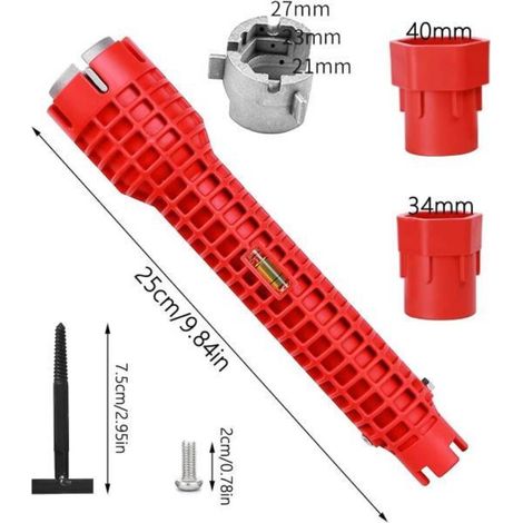 Clé d'installation pour robinet et évier 8 en 1 (1/4)