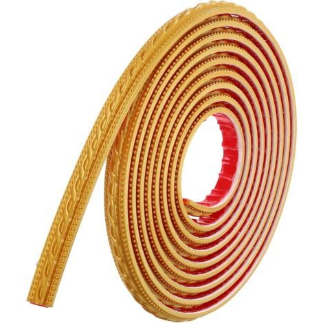 5 m di modanatura adesiva dorata per pareti, modanatura a specchio flessibile, rivestimento autoadesivo per pareti, striscia di carta da parati, bordo per pavimento, parete e battiscopa fai da te (1/5)