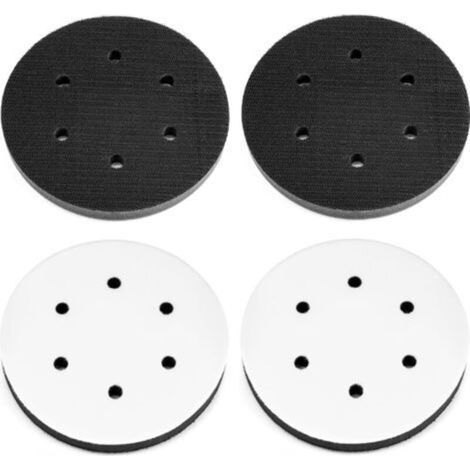 4PCS 125mm Soft Sanding Pad, Sponge Interface Pad for Sanding Discs (6 Holes) (1/4)