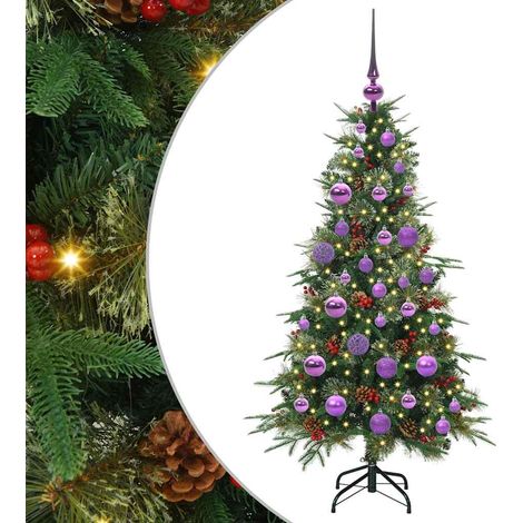 Albero di Natale Albero natalizio Albero festivo Artificiale con Rami Pieghevoli Verde 120 cm (1/5)
