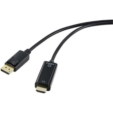 DisplayPort / HDMI Câble adaptateur Fiche mâle DisplayPort, Fiche mâle HDMI-A 1.00 m noir RF-5179186 Câble DisplayPort S603022 (1/4)