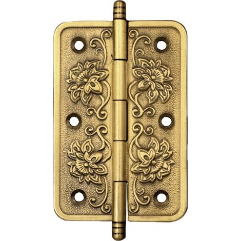 Bisagras vintage - Bisagras vintage para puertas de armarios - Bisagras decorativas - Bisagras de latón antiguo para decoración de armarios, 6,35 cm (2,5 pulgadas)