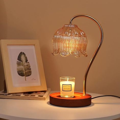 Lampe chauffe-bougie variateur d'intensité Lampe électrique minuterie bougies parfumées pot 2 ampoules (1/5)