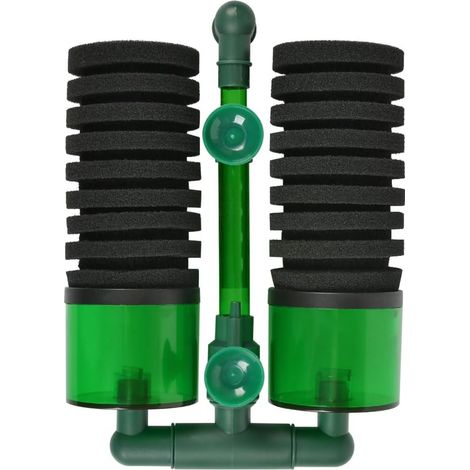Filtre à double éponge pour aquariums, pompe à air pour aquariums jusqu'à 210 litres avec ventouse. - AquaForge (1/5)