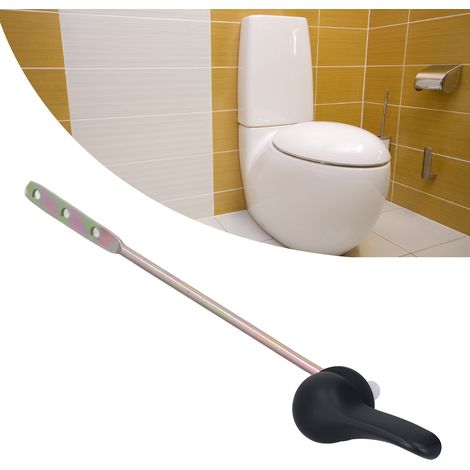Poignée de chasse d'eau latérale en alliage de zinc noir, de rechange pour salle de bain. (1/5)