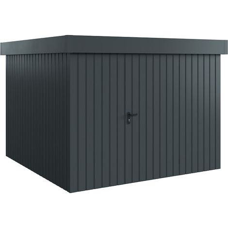 Hörmann Ecostar Metall-Gerätehaus "Euroline Trend" mit Flachdach EFD 10, anthrazitgrau, 262 x 262 cm, 1-flüglige Tür