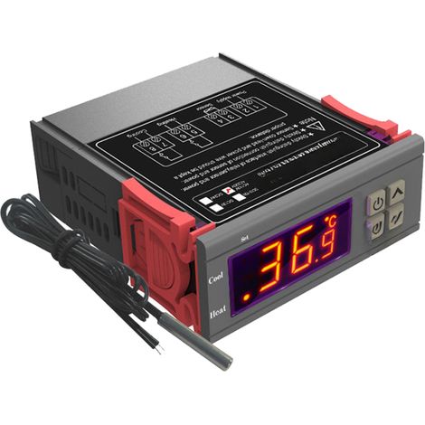 Controlador digital de temperatura STC-1000: Regulador de temperatura inteligente para refrigerador, con funciones de corrección de temperatura, calefacción, refrigeración y alarma. (1/5)