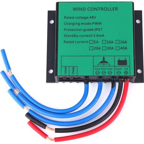 Wasserdichter PWM-Windturbinenregler 48 V 600 W 15 A, Aluminiumlegierung mit LED (1/5)