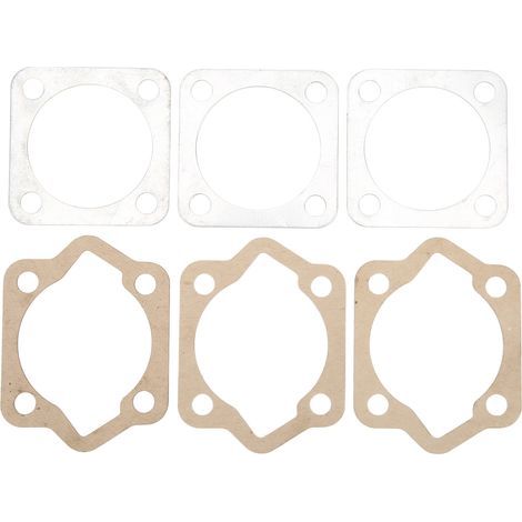 Cylinder base gasket, 6-piece aluminum foil cylinder head base gasket kit for 2-stroke motorized bicycles 66 80..