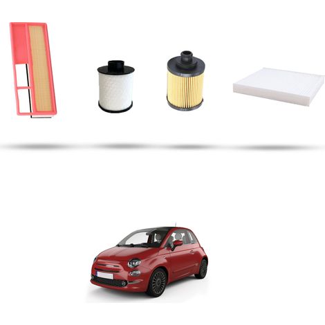 Kit tagliando 4 filtri compatibile con Fiat 500 1.3 JTD 55kw dal 2007 (1/5)