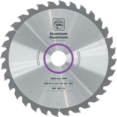 Fein Handkreissägeblatt für Aluminium und weitere Nichteisenmetalle - 63502306000 (1/4)