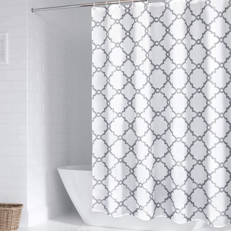 Rideaux de douche en tissu polyester hydrofuge, rideaux de salle de bain lavables (180200) (1/3)