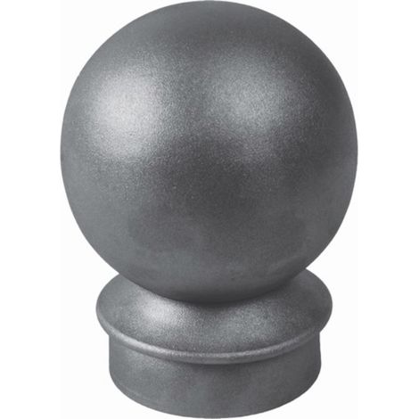 Deco Fer Forge – Boule de finition en fer forgé grenaillé Ø90mm – Base Ø68mm – À souder pour tube Ø76mm – Élégance pour ferronnerie (1/3)
