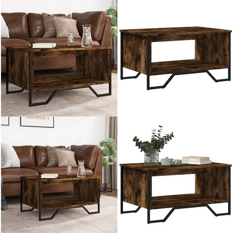 vidaXL Couchtisch Räuchereiche 75x51x40 cm Holzwerkstoff (1/5)