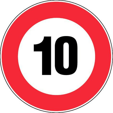 Panneau Vitesse limitée à 10 km/h - Rigide Ø450mm - 4080451