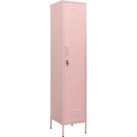 Armario moderno con 4 estantes ajustables 35 x 46 x 180 cm acero rosa 020046889 (1/5)