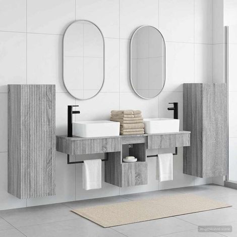 vidaXL Bathroom Furniture Set 5 pcs Grey Sonoma 33 x 34.5 x 100 cm (1/5)