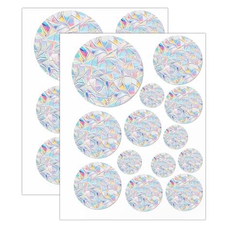2 fogli di adesivi statici per finestre acchiappasole, adesivi per finestre anticollisione arcobaleno non adesivi, adesivi per finestre arcobaleno, adesivi per finestre anticollisione uccelli, adesivi (1/5)
