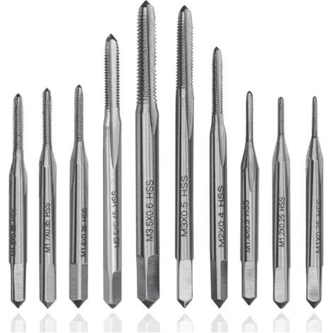 BUNTHAUS Jeu de 10 Mini Tarauds Métriques HSS Tarauds pour Micro Taraudage, Filetage Précis pour Bricolage et Réparations (1/5)