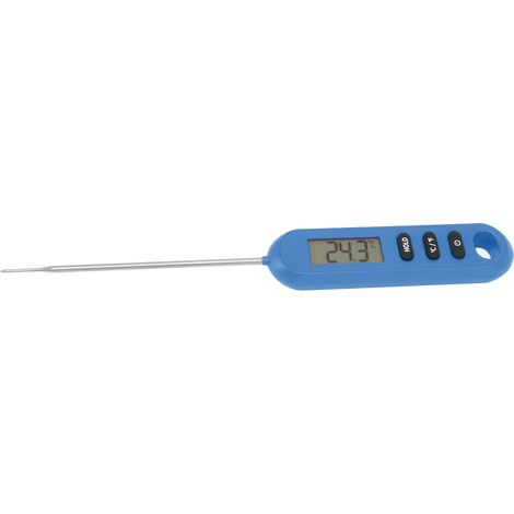 Thermomètre alimentaire à lecture instantanée, thermomètre numérique de cuisine et de barbecue avec longue sonde bleue (1/5)