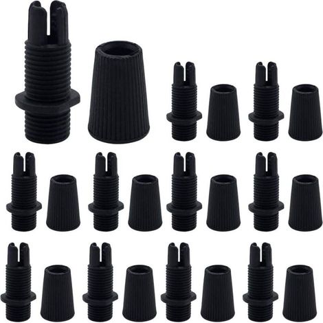 20 Stück M10-Zugsicherungen für Pendelleuchten, schwarze Kunststoff-Kabelklemmen, verstellbare Kabelclips, Kabeldurchführungen für die Verkabelung von Pendelleuchten (1/4)