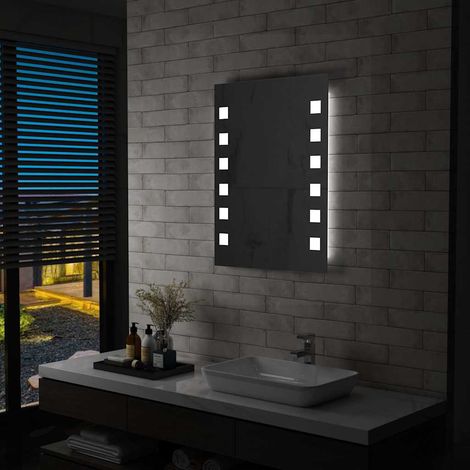Miroir mural de salle de bain avec LED 60x80 cm