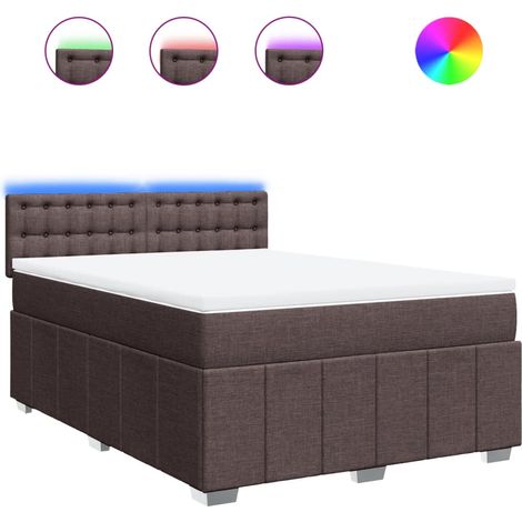 Maison Exclusive - Boxspringbett mit Matratze Dunkelbraun 140x200