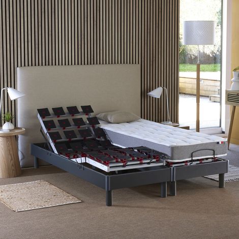 Ensemble literie électrique relaxation à plots + Matelas mousse à mémoire de forme 90 x 190 (1/5)