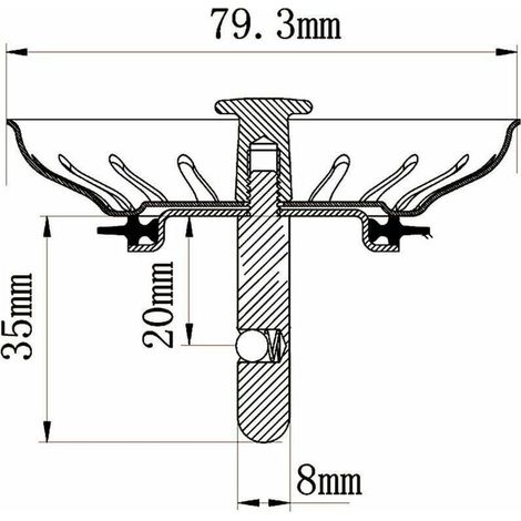 80-mm-Abtropfkorb für Küchenspülen – Universeller Edelstahl-Siebkorb mit Pop-Up-Verschluss – Spülmaschinenfest, verstopft und überläuft nicht (1/5)
