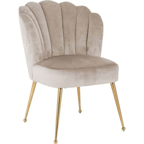 Fauteuil Pippa velvet - Taupe et pieds dorés (1/4)