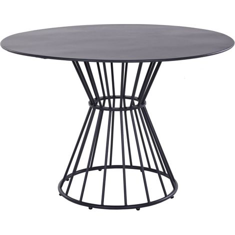 Table de jardin ronde en acier anthracite 110 cm – Structure époxy – Idéale pour petits espaces – Hauteur 77 cm – Proloisirs (1/4)