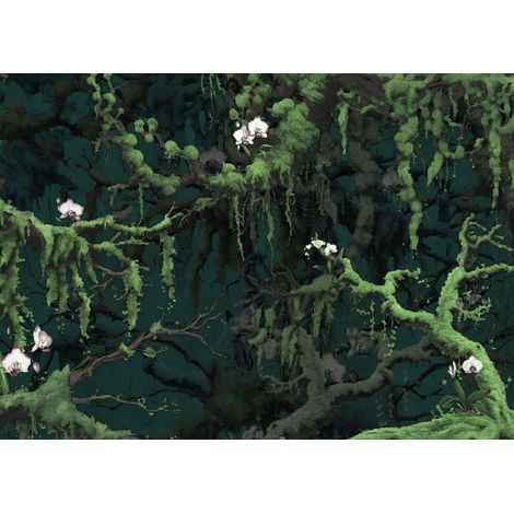 papier peint panoramique jungle vert - Komar (1/3)