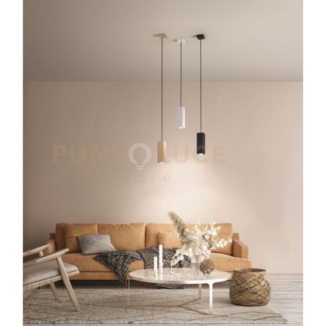 SOSPENSIONE ALOA PICCOLA 1 LUCE ATTACCO GU10 BIANCO H.20CM
