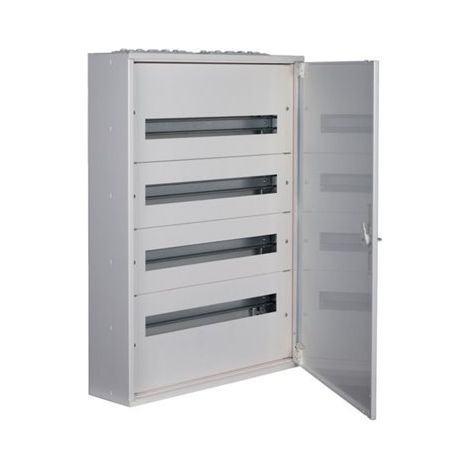 Caja distribución superficie "FW2"de 4 filas para 96 módulos 125A 400V IP30/IK07 791x571x150mm fabricada en acero color blanco H