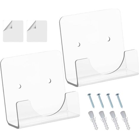 Porte-Tringle Pour Douche Mural Salle De Bain Fixation Adhésive Acrylique Porte-Tringle de Penderie Support adhésif tringle douche et placard invisible acrylique pratique pour salle de (1/5)