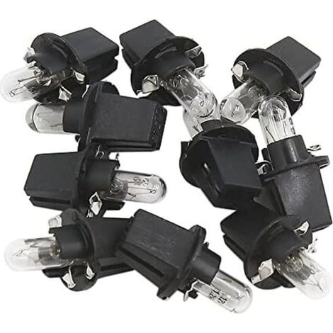 10 Pcs DC 12V 1,2W T5 LED Ampoule Tableau de Bord Jaune Clair pour Voiture Interne (1/4)