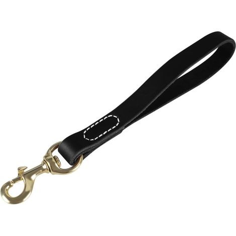 Short Leather Dog Leash, 11.4 Inches, for Pet Traffic with Strong Metal Hook 360° for Large and Medium Dogs, Training and Walking (1/5)
