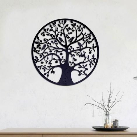 Objet décoratif - NEUFU - Arbre de Vie - Fer - Noir - Rond (1/4)