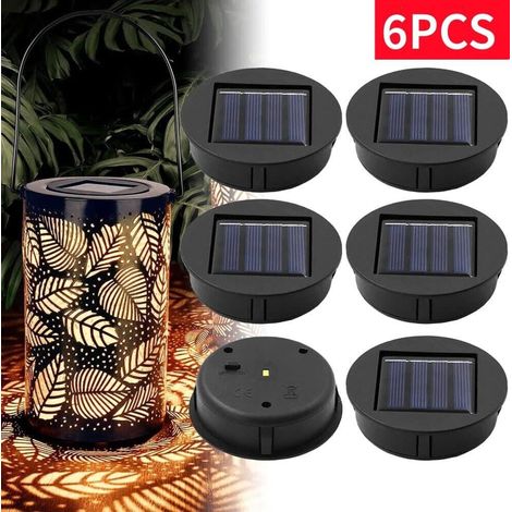 6 luci solari di ricambio, lanterne con pannello solare superiore e lampadine a LED (1/5)