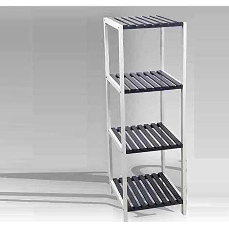 Scaffale Grigio Bianco 4 ripiani 34x33x110 cm (1/2)