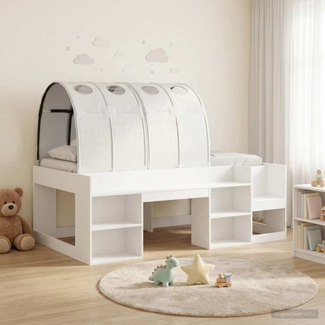 vidaXL Letto con Tunnel 3 pcs Bianco Legno ingegnerizzato
