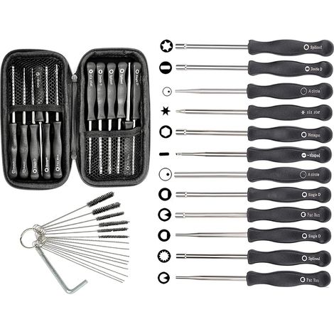 Set de 12 Outils de Réglage de Carburateur Réglage Tronçonneuse Tournevis Reglage Carburateur Tronconneuse 2 Temps Tournevis Pacman/Single D pour Poulan Husq STHIL Echo Débroussailleuse (1/5)